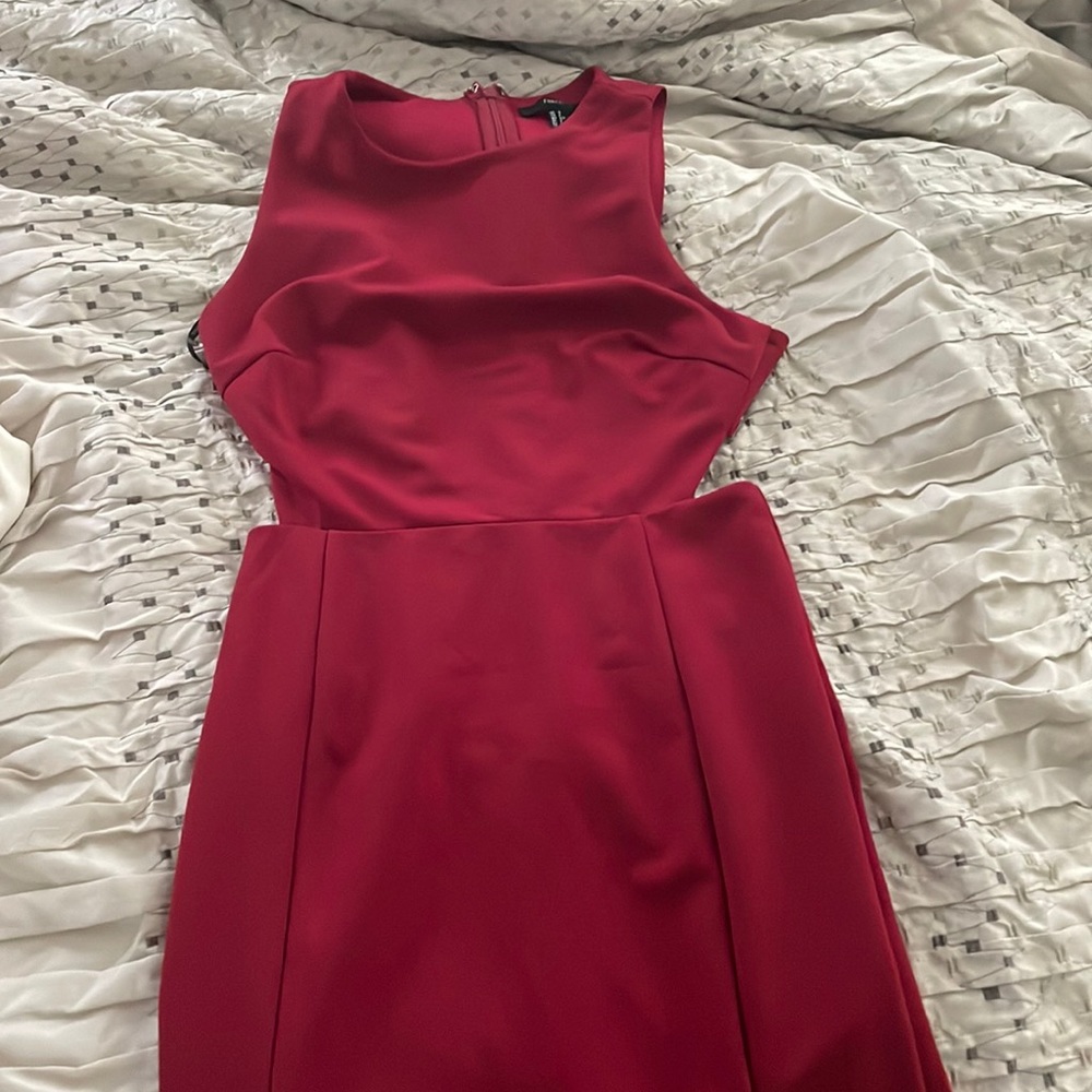 Red midi dress